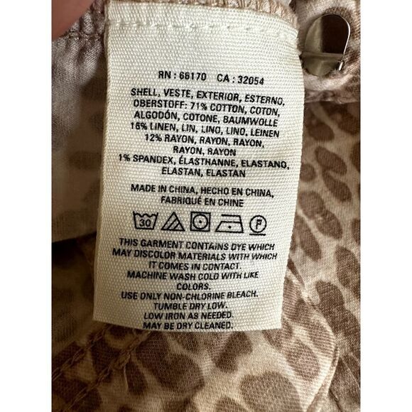 ANTHROPOLOGIE Women's The Wanderer Animal Print Jeans/Pants Brown Size 28 - Picture 10 of 11